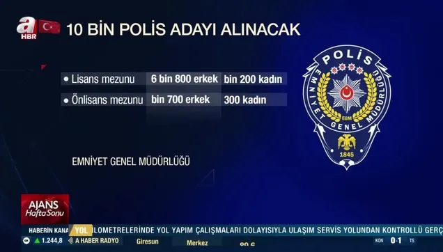 Emniyet Genel Müdürlüğü 10 bin polis alımı yapacak!