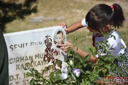Türkiye’nin şehit bebeği Bedirhan Mustafa ve annesi kalleş saldırının yıl dönümünde mezarı başında anıldı