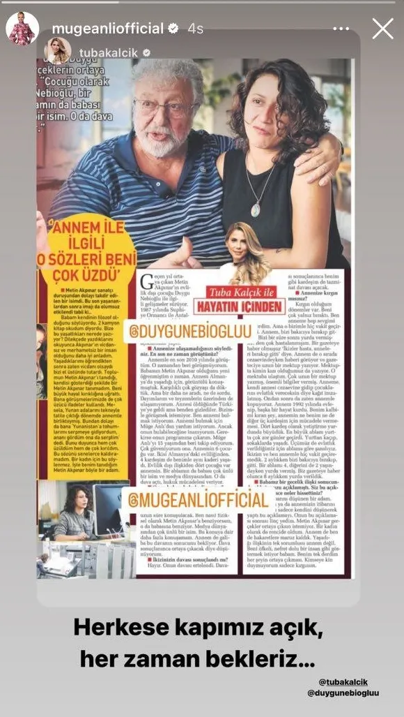 Metin Akpınar'ın kızı Duygu Nebioğlu çağrı yaptı Müge Anlı sosyal medyadan paylaştı: "Herkese kapımız açık, her zaman bekleriz..."-4
