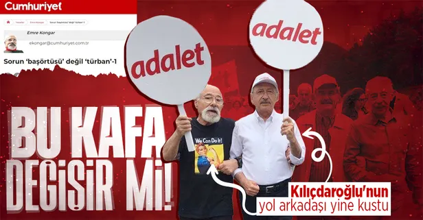 CHP yandaşı Emre Kongar'dan skandal! Başörtüsüne nefret kustu