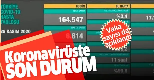 Son dakika: Sağlık Bakanı Fahrettin Koca 25 Kasım koronavirüs sayılarını duyurdu | Güncel koronavirüs tablosu