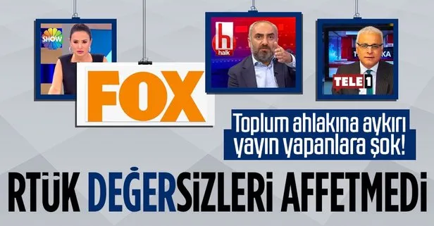 RTÜK cezayı kesti: FOX, TELE1, Halk TV, Show TV, İsmail Saymaz, Merdan Yanardağ ve Didem Arslan Yılmaz...