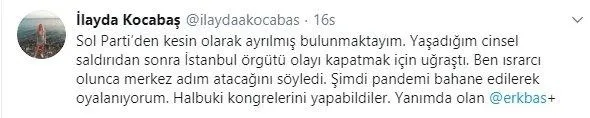 Son dakika: Sol Parti’de zincirleme cinsel saldırı skandalı: Soruşturma bile açmamışlar!-2