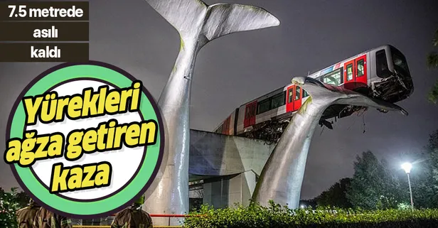 Hollanda’da yürekleri ağza getiren metro kazası! 7.5 metre yükseklikteki dev balina heykeline çarptı