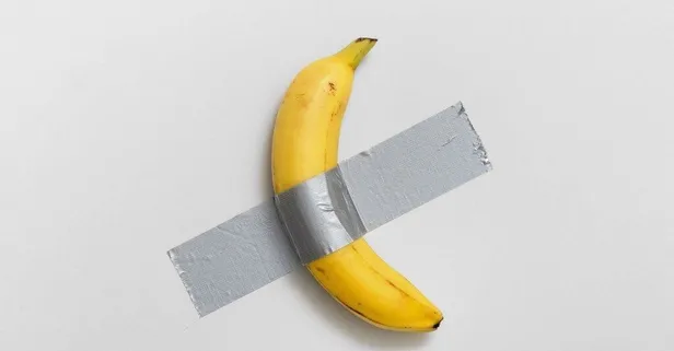 Duvara bantlı muz müzayedede rekor kırdı! 6.2 milyon dolara muz, rulo bant ve sertifika