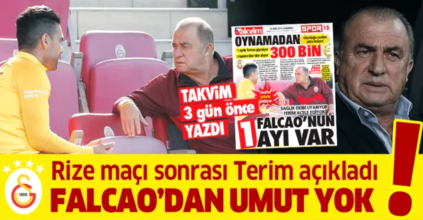 Fatih Terim’den Çaykur Rizespor maçı sonrası flaş Falcao açıklaması