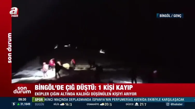 Bingöl'de çığ düştü! 1 kişi kayıp