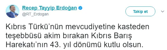 Cumhurbaşkanı Erdoğan'dan Kıbrıs mesajı-1