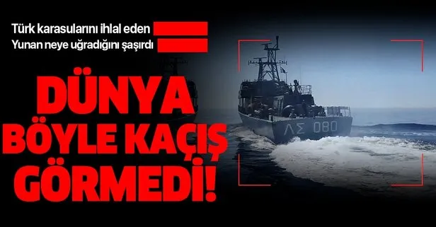 Türk karasularını ihlal eden Yunan botu Türk Sahil Güvenliği’ni görünce böyle kaçtı!