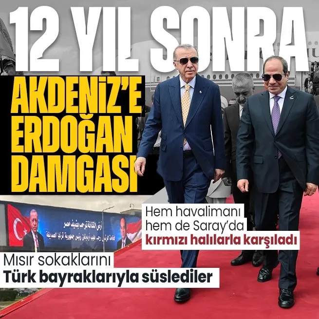 Başkan Erdoğana Mısırda görkemli karşılama: Sisi hem havalimanında hem de İttihadiye Sarayında kırmızı halılar serdirdi