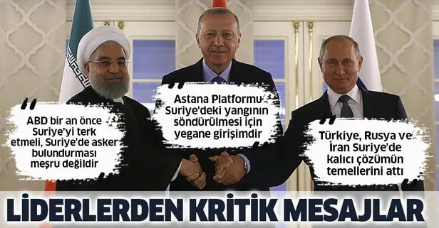 Kritik zirve sonrası Erdoğan, Putin ve Ruhani’den ortak açıklama