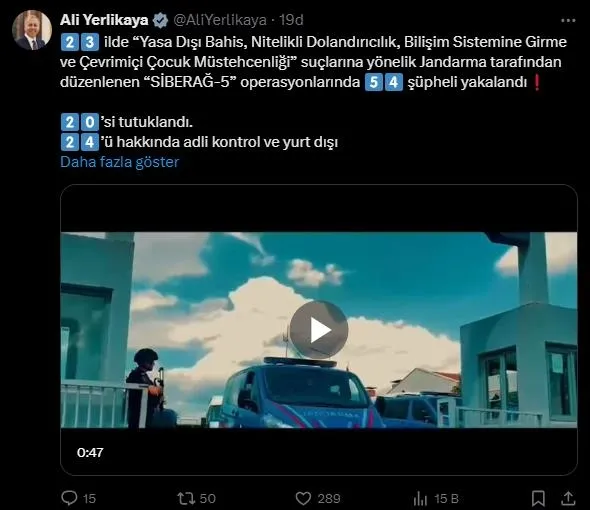 İçişleri Bakanı Ali Yerlikaya duyurdu! 23 ilde SİBERAĞ operasyonu: 54 şüpheli yakalandı-1