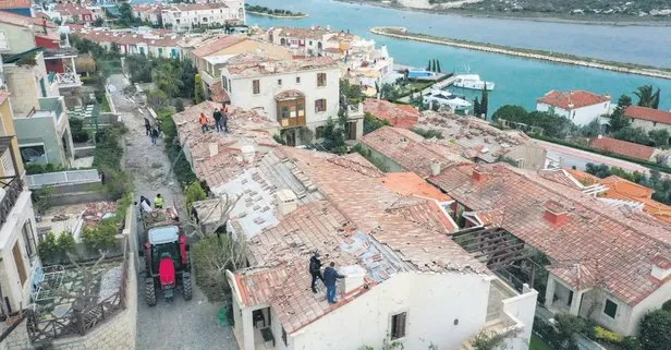 Hortum Çeşme’yi yıktı: Alaçatı’da vatandaşlar uçan çatıları onarmaya başladı Güncel haberler