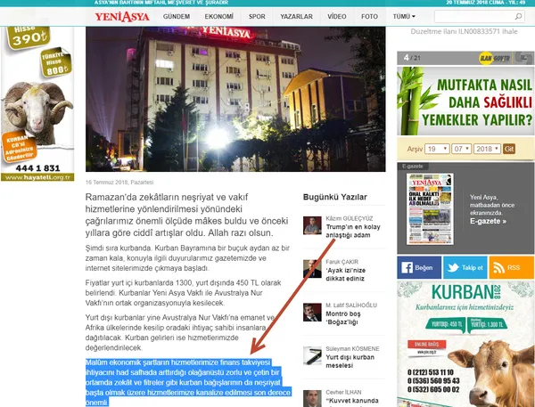 Kripto FETÖ'cü gazete Yeni Asya'nın kurban oyununa dikkat!-1