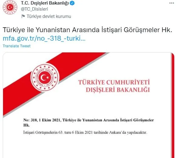Son dakika: Türkiye ile Yunanistan arasındaki istişari görüşmeler Ankara'da yapılacak-1