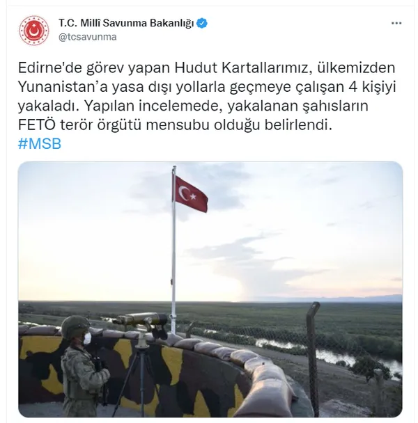 MSB: Yunanistan'a geçmeye çalışan 4 FETÖ üyesi yakalandı-1