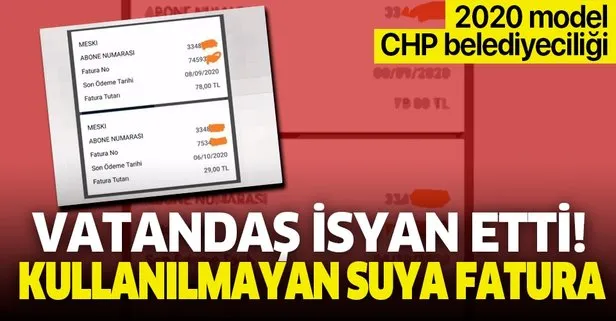 Chp Li Mersin Buyuksehir Belediyesi Nden Vatandasi Cileden Cikaran Skandal Kullanilmayan Suya Fatura Takvim