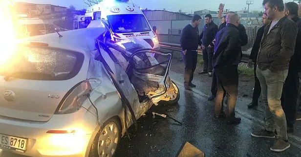 İstanbul’da feci kaza! Otomobil ile servis aracı çarpıştı yaralılar var