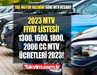 2023 yaş ve motor hacmine göre MTV hesaplama!