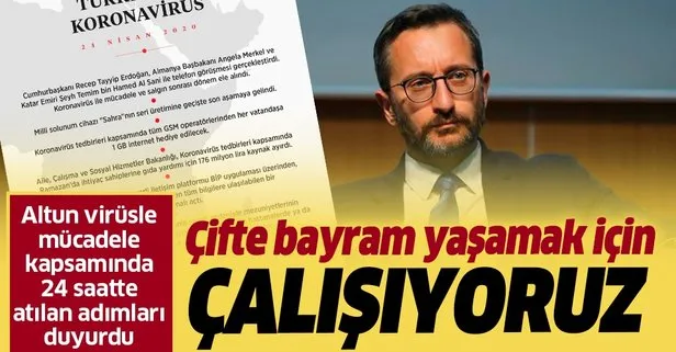 İletişim Başkanı Fahrettin Altun koronavirüsle mücadele kapsamında 24 Nisan’da atılan adımları duyurdu