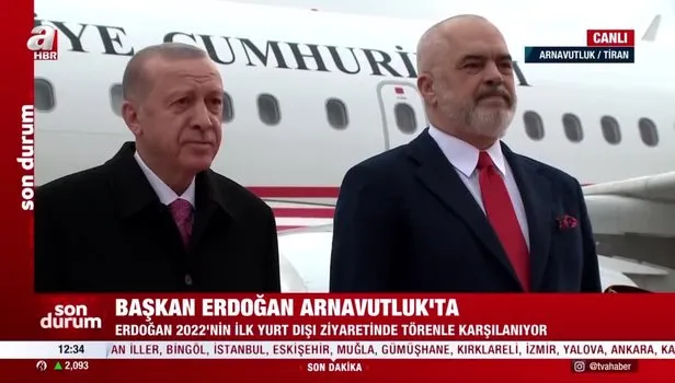 2022'nin ilk resmi ziyareti! Başkan Erdoğan Arnavutluk'ta!