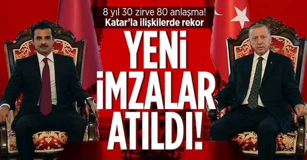 Başkan Erdoğan Katar Emiri Al Sani’yi kabul etti! Türkiye ile Katar arasında imzalar atıldı