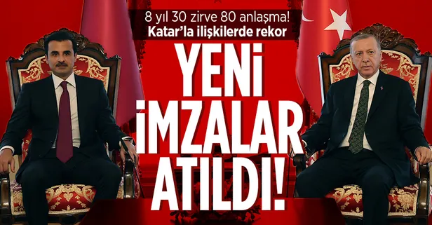 Başkan Erdoğan Katar Emiri Al Sani'yi kabul etti! Türkiye ile Katar arasında imzalar atıldı