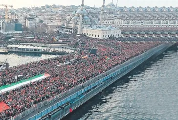 Galata Köprüsü'nde yarın sabah "Gazze için destek yürüyüşü" düzenlenecek! Milyonlarca vatandaş "Filistin'i unutmuyoruz" diye haykıracak