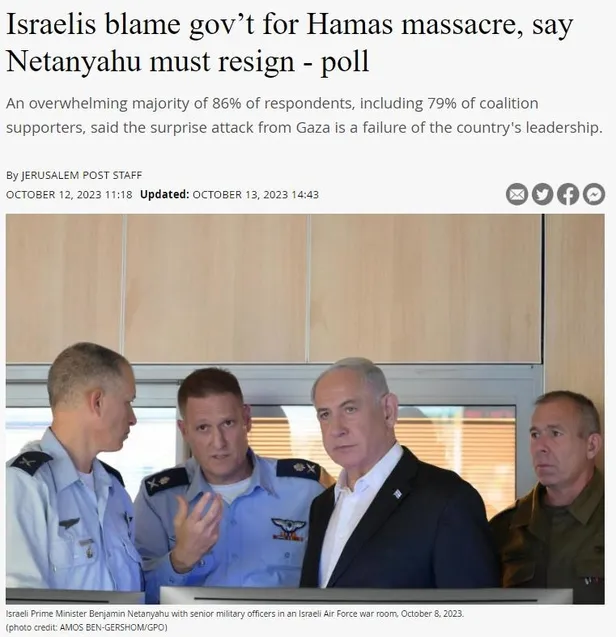 Aksa Tufanı’nın faturası Netanyahu’ya patladı! Operasyon sonrası anket düzenlendi: İsrail'in yüzde 86’sı başbakanın gitmesini istiyor-2