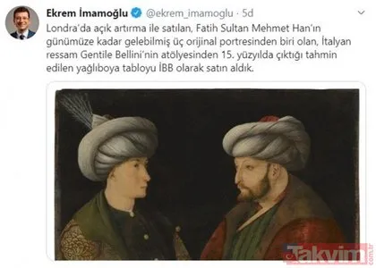 Hastane yolu için bütçe yok deyip Fatih Sultan Mehmet’in portresine 6.5 milyon TL ödeyen İBB’ye tepki: Hani para yoktu?