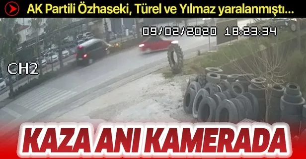 Son dakika: AK Partili Mehmet Özhaseki, Menderes Türel ve Yusuf Ziya Yılmaz’ın yaralandığı trafik kazası kamerada