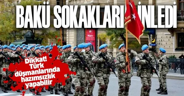 Türk komandoları Azerbaycan sokaklarını marşlarla inletti!