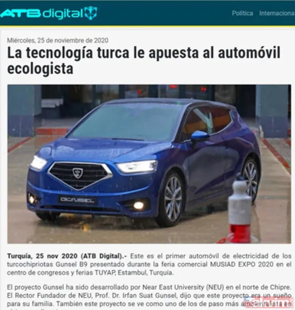 Kuzey Kıbrıs Türk Cumhuriyeti'nin yerli otomobili GÜNSEL dünya basınında büyük övgü topladı - 10