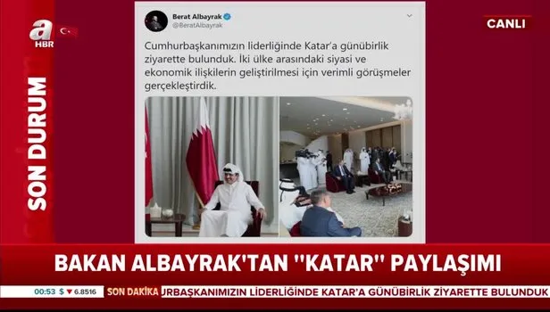 Hazine ve Maliye Bakanı Berat Albayrak'tan Katar ziyaretine ilişkin açıklama
