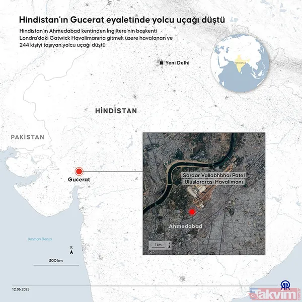 Ahmedabad nerede? Hindistan uçak kazası nerede oldu, uçak nereye düştü? - 3