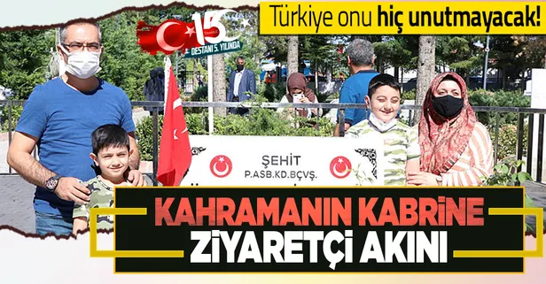 15 Temmuz kahramanı Şehit Ömer Halisdemir'in kabrine ziyaretçi akını