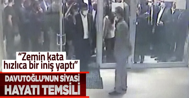 Gelecek Partisi Genel Başkanı Ahmet Davutoğlu'nun asansör kazası öncesi ve sonrası kamerada