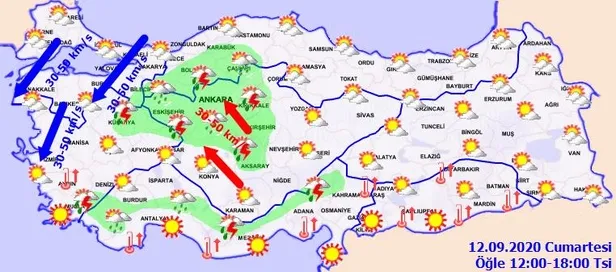 HAVA DURUMU | Meteorolojiden o illere sağanak uyarısı | 12 Eylül İstanbul'da hava nasıl olacak?-2