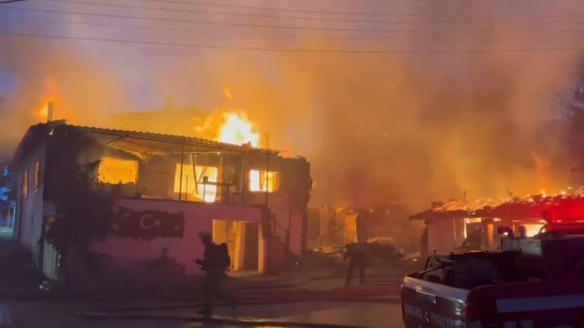 Ankara Kızılcahamam'da çıkan korkunç yangın 3 evi 1 ahırda hasar oluşturdu