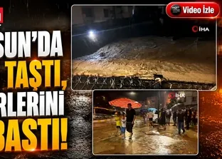 Giresun’da dere taştı, iş yerlerini su bastı!