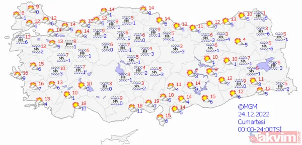 Kar geliyor mu? Meteoroloji o illeri uyardı! İşte 24 Aralık 2022 Cumartesi hava durumu raporu - 15