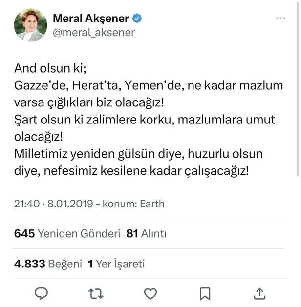 meral-aksenerden-israili-aklama-cabasi-filistini-savunanlara-samimiyetsiz-dedi-1698236082218.jpeg Meral Akşener'den İsrail'i aklama çabası! Filistin’i savunanlara 'samimiyetsiz' dedi! Eski mesajları tutarsızlığını gözler önüne serdi-8