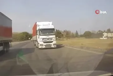 Bursa'da kırmızı ışıkta geçen tır, faciaya davetiye çıkardı