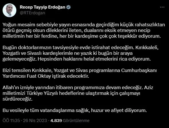 Başkan Erdoğan'ın yoğun programına kısa istirahat arası! Emperyal tetikçilerin yalanlarına sert tepki: "Sağlık durumu çok iyi görevinin başında"-6