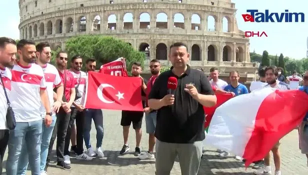 Ay-yıldızlı taraftarlardan Roma'da 'Türkiye' tezahüratları!