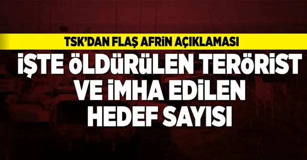 TSK'dan flaş Afrin açıklaması