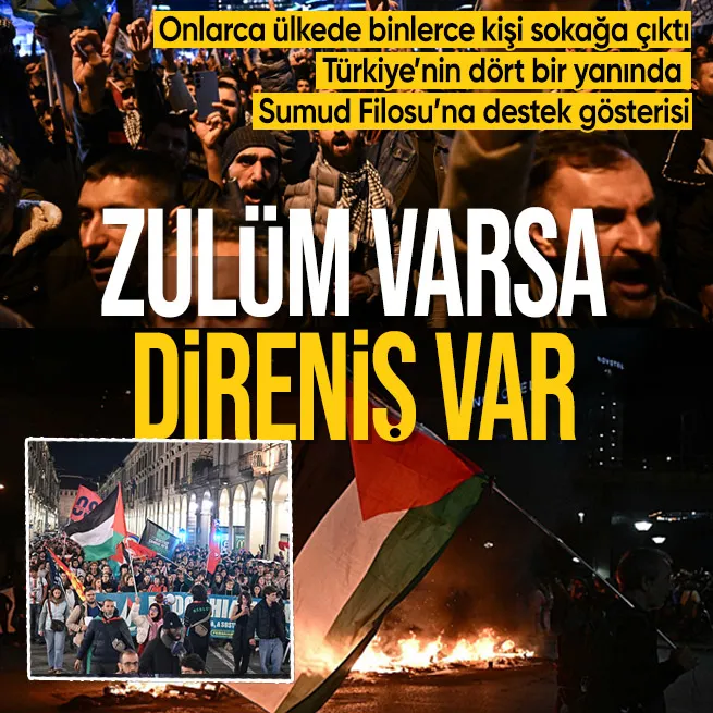 İnsanlık Ayakta: Soykırım şebekesinin Sumud Filosu’na hukuka aykırı kuşatması dünyayı ayağa kaldırdı! Onlarca ülkede binlerce kişi sokaklara çıktı...