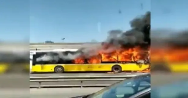 SON DAKİKA! İstanbul Bayrampaşa’da İETT otobüsü alev alev yandı