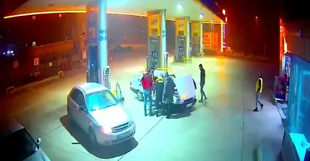 Benzinlikte panik anları! Bir anda alev aldı