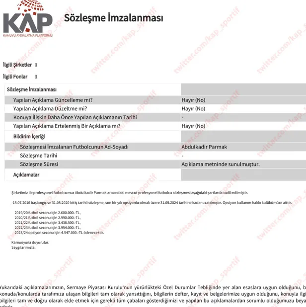 Trabzonspor, Abdülkadir Parmak'ın sözleşmesini uzattığını KAP'a bildirdi-2